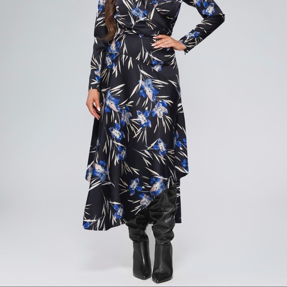 New Guess Marciano Lunar Bloom Floral Asymmetrical Midi Skirt 0 XS - Picture 3 of 6